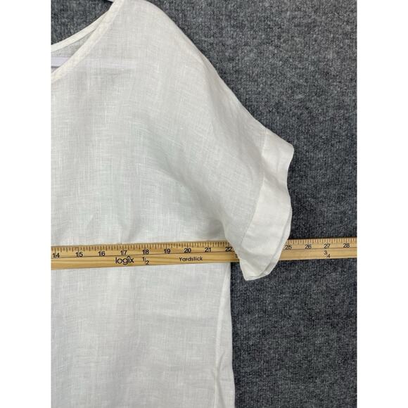 Tero Millennio 100% Linen Top White Women's Medium Boho, Lagon Look - Picture 6 of 13